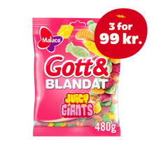 Bedst før: 03.04.2027 Malaco Godt & Blandet Juicy Giants 480 g