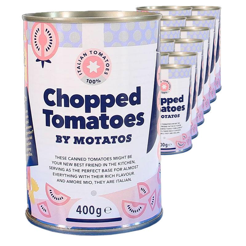 By Motatos 12-pak Hakket Tomater