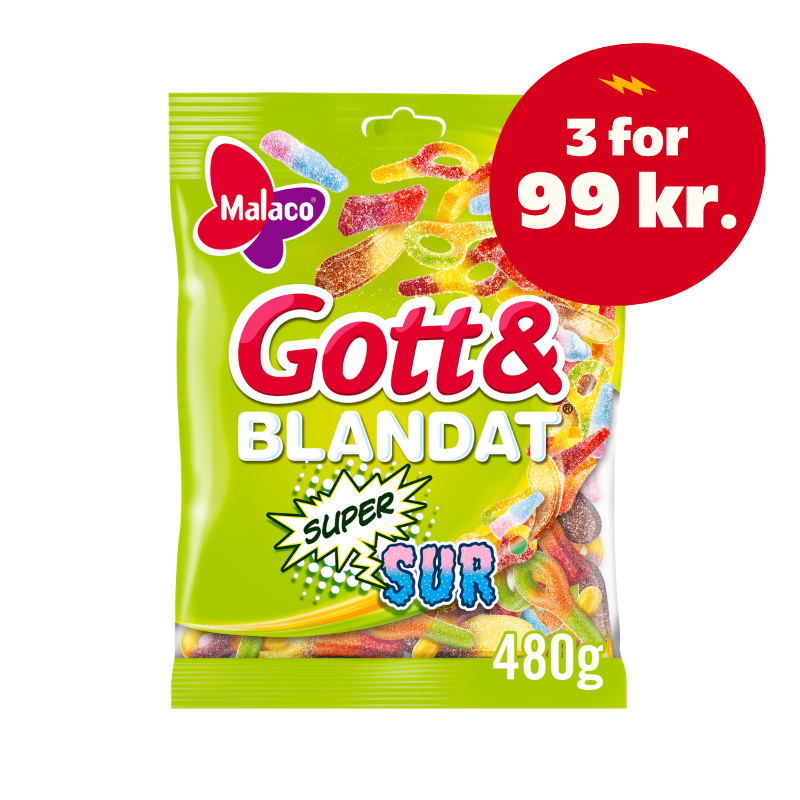 Malaco Godt & Blandet Supersur 480g