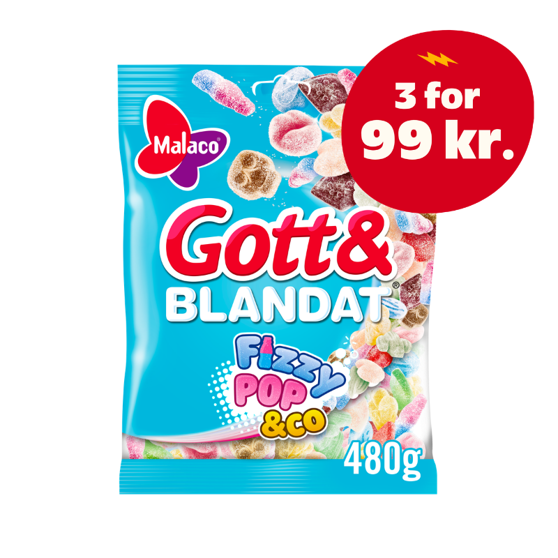 Malaco Godt & Blandet Fizzy Pop & Co 480 g